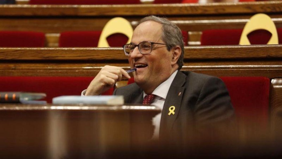 Quim Torra en el Parlamento catalán.