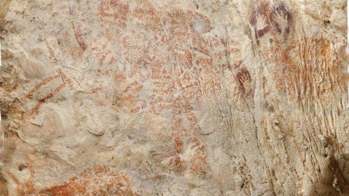 Pinturas halladas en Borneo.