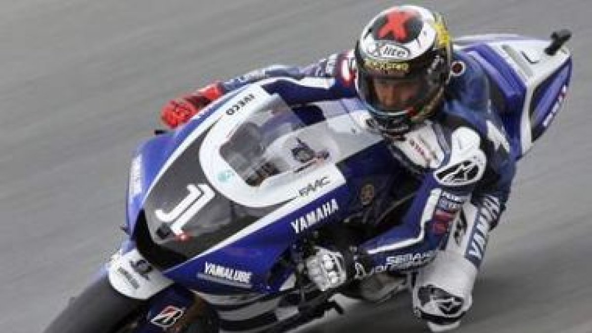 Lorenzo en la sesión de entrenamiento en Sachsenring .
