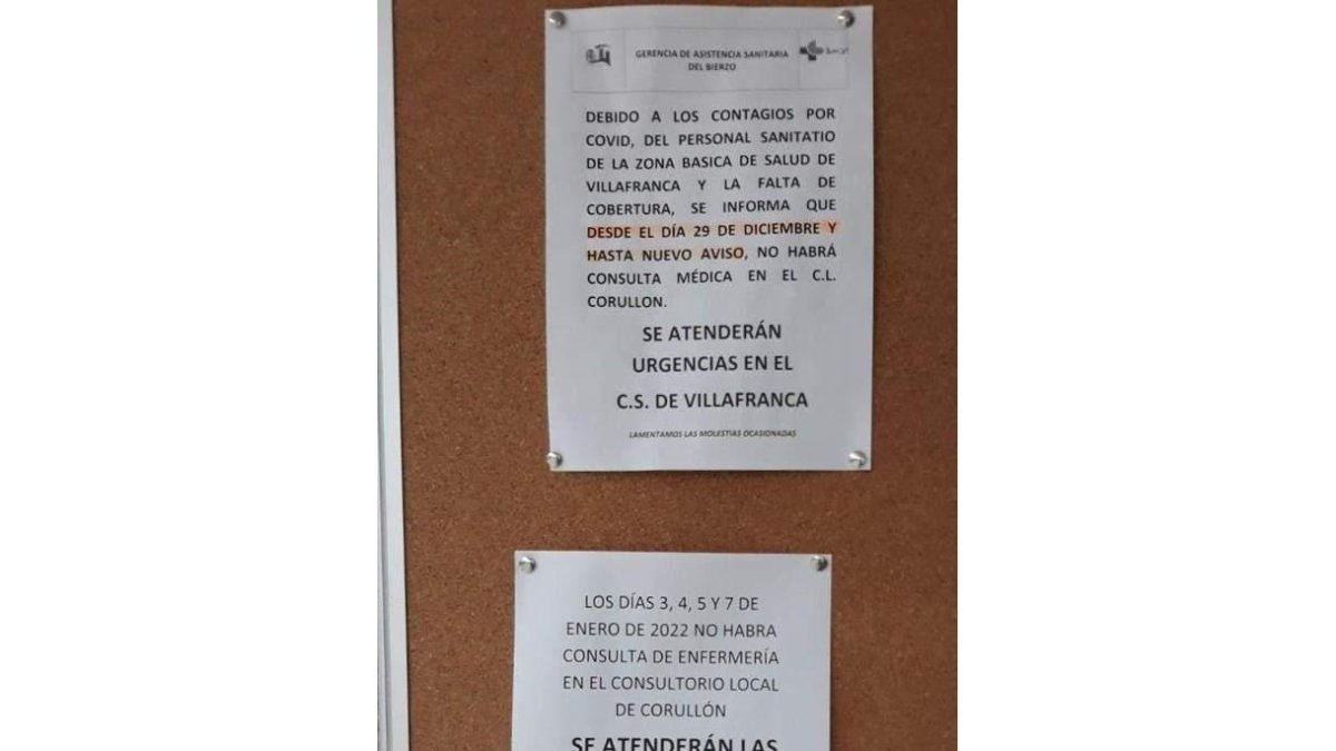 Cartel colocado en Corullón. DL