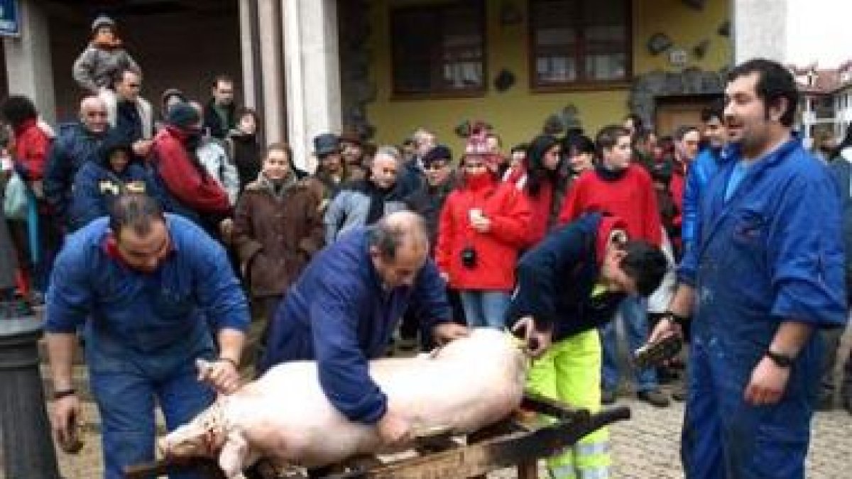 Mucho público asistió a las jornadas de la matanza de Riaño.