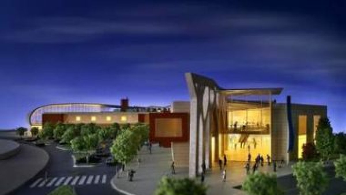 Maqueta del centro comercial León Plaza, que iniciará en breve el acondicionamiento de sus locales