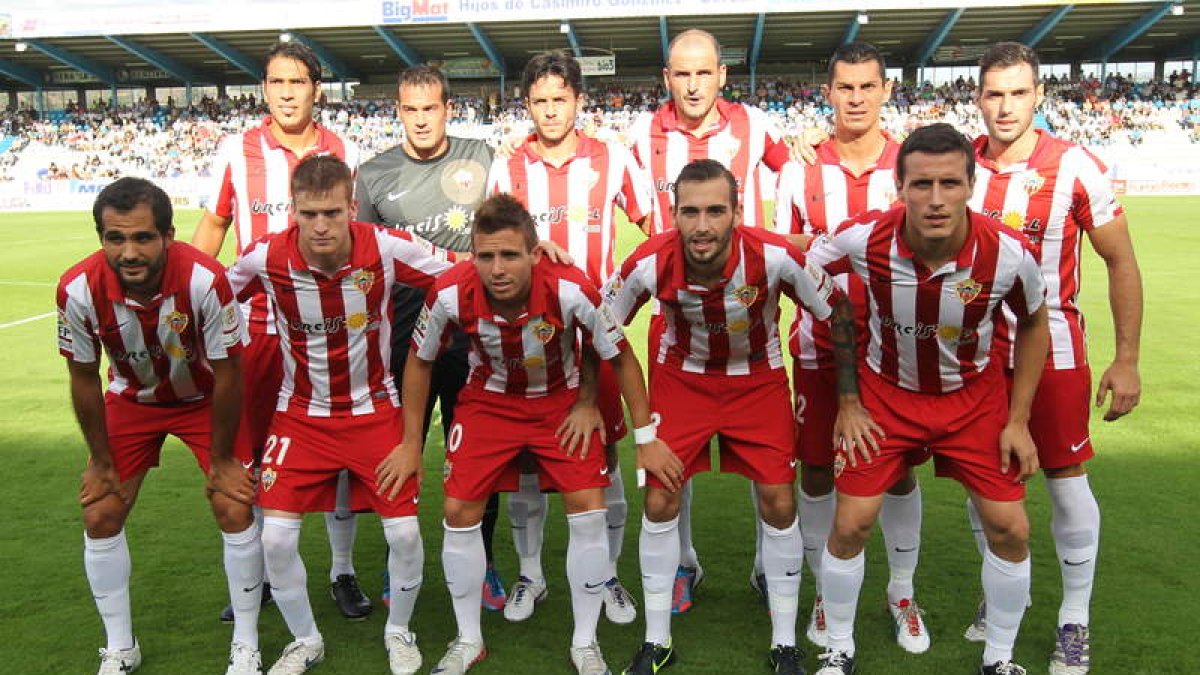 Once del Almería en su visita del pasado mes de septiembre al estadio del Toralín.