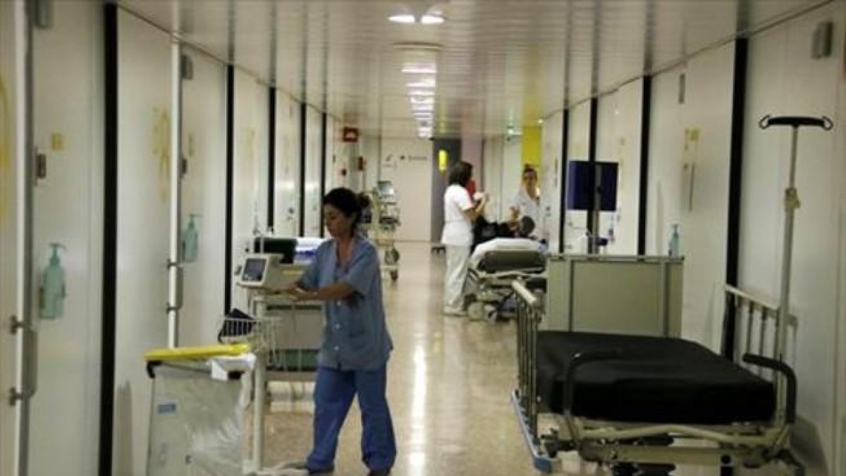 Módulos de urgencias en el hospital de Bellvitge.