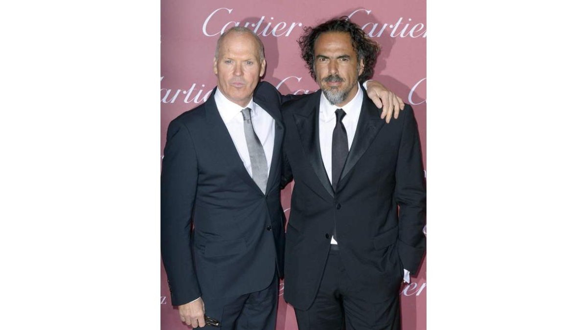Michael Keaton y Alejandro González Iñárritu.