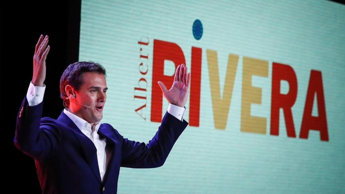 Albert Rivera  durante el acto de presentacion de su candidatura a la Presidencia del Gobierno tras imponerse ayer en el proceso de primarias .