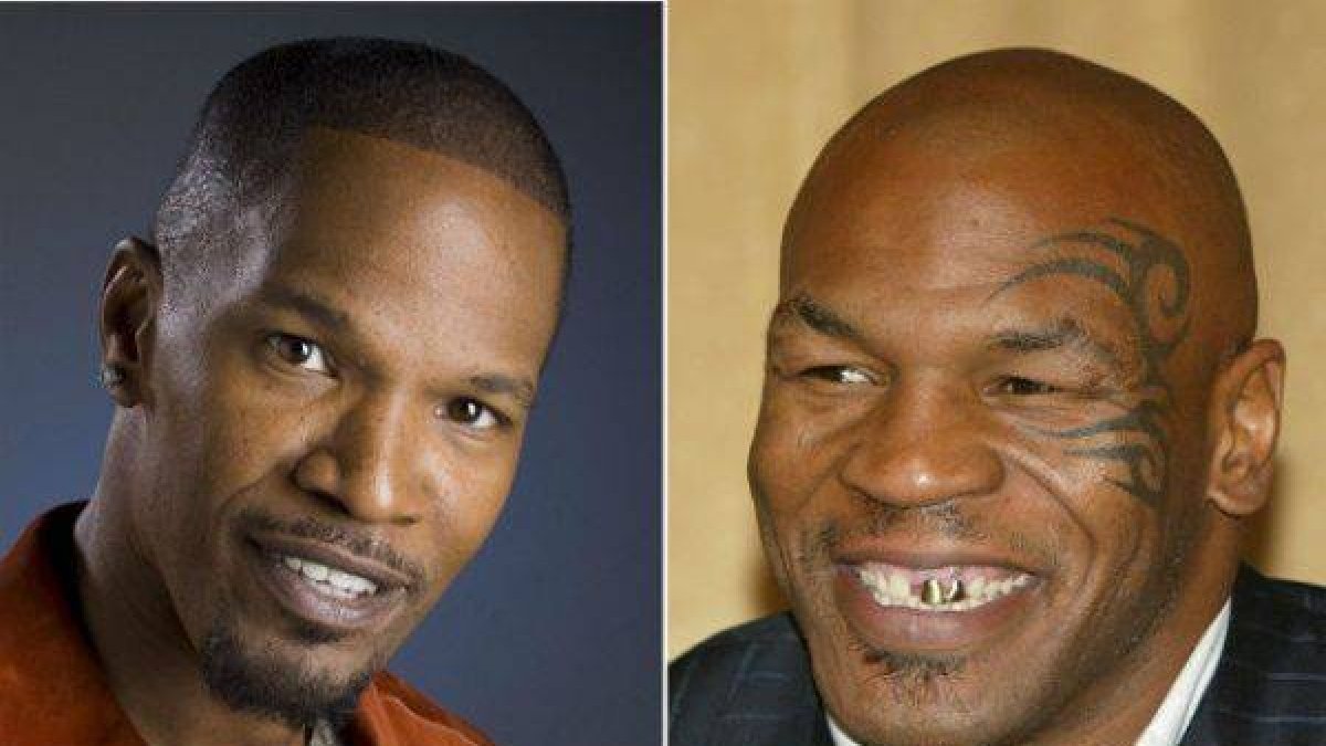 El actor Jamie Foxx y el boxeador Mike Tyson.