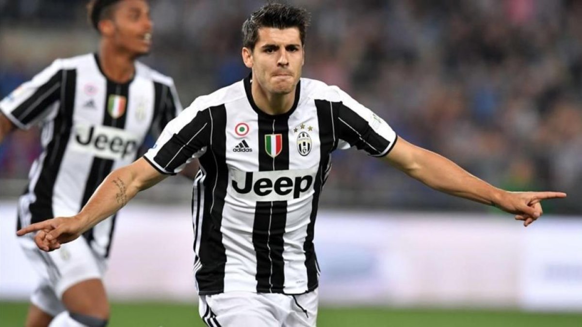 Morata, durante un partido entre la Juventus y el Milan la pasada temporada.