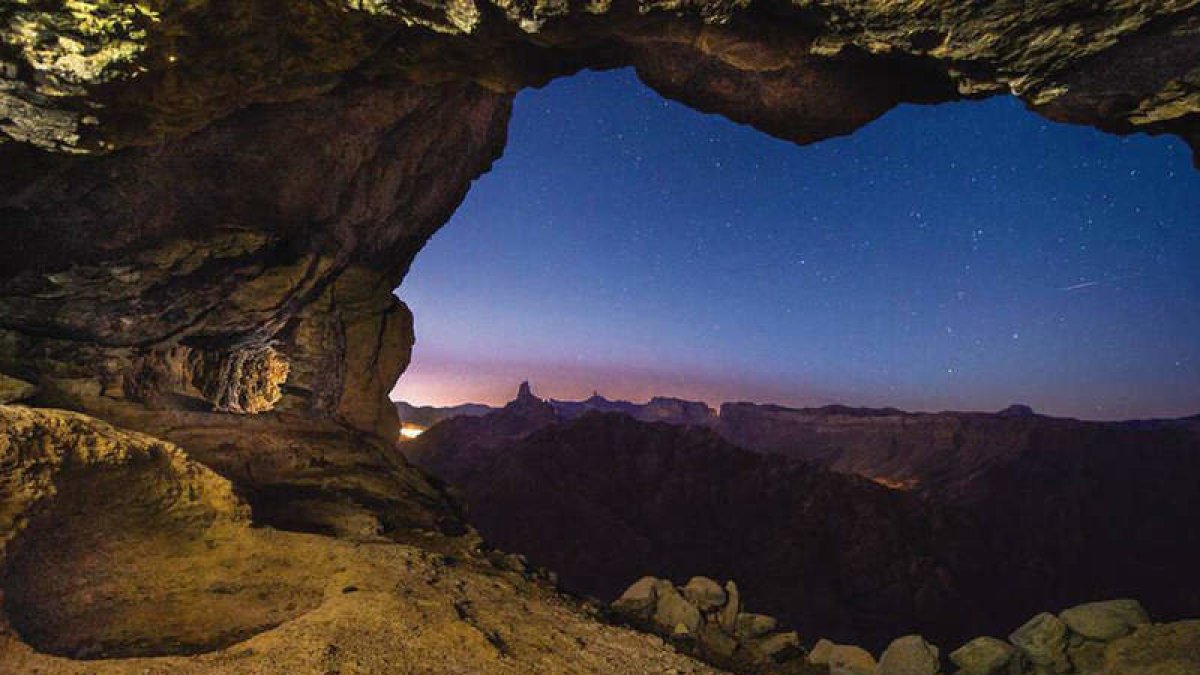 El cielo estrellado sobre Caldera de Tejada, en la cumbre de Gran Canaria.