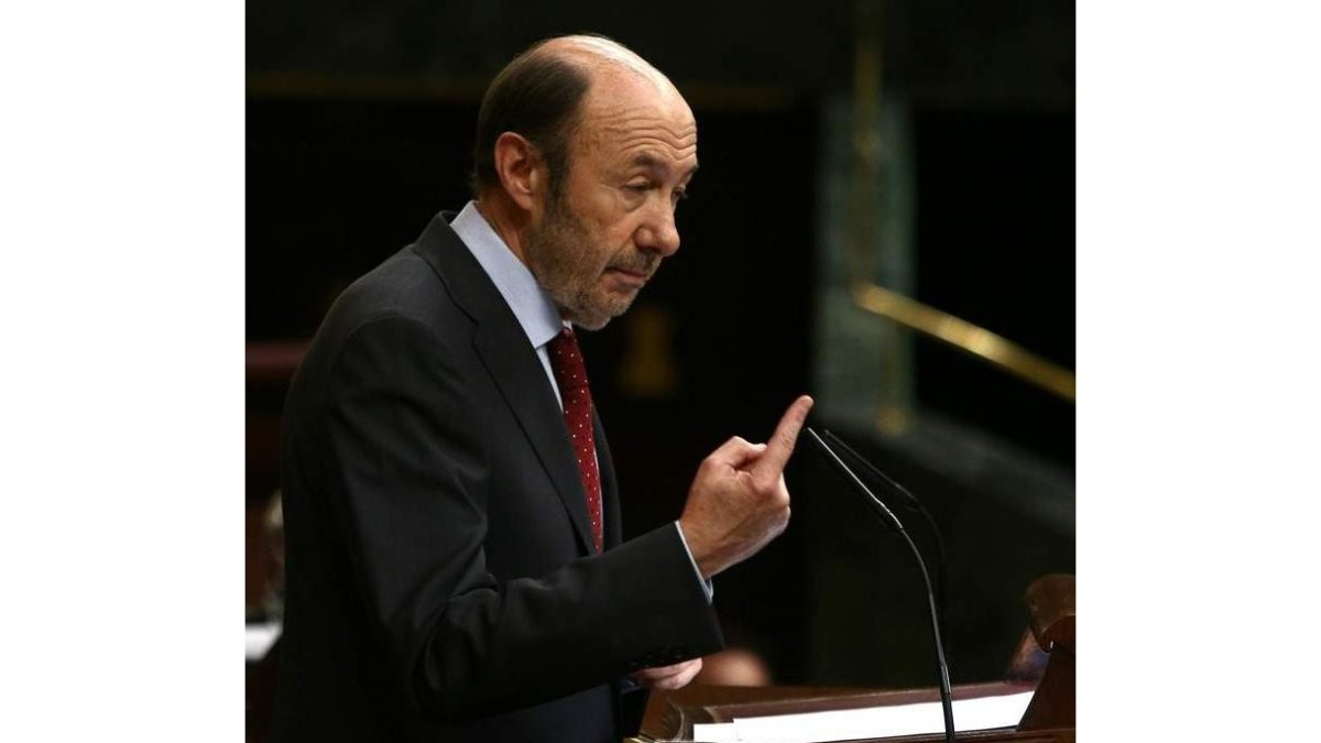 Rubalcaba, durante el debate de los presupuestos.