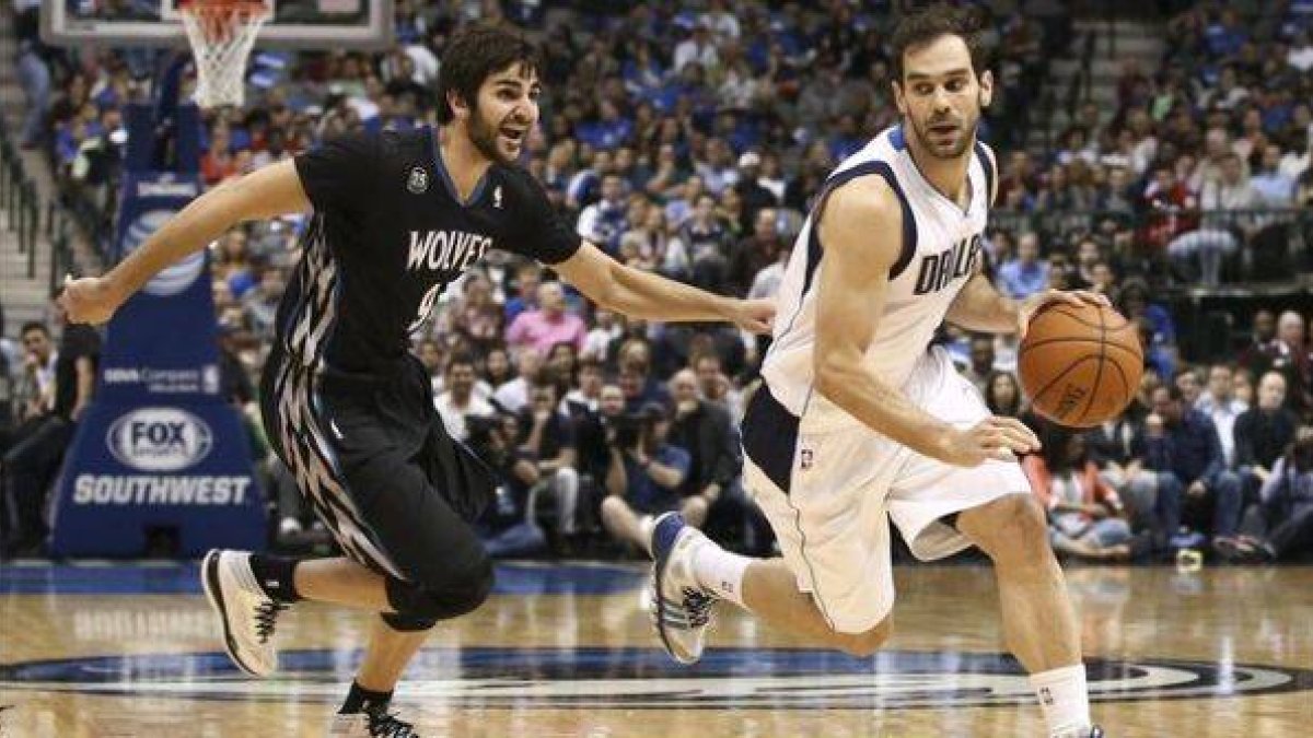 Calderón, en una jugada ante Ricky Rubio.