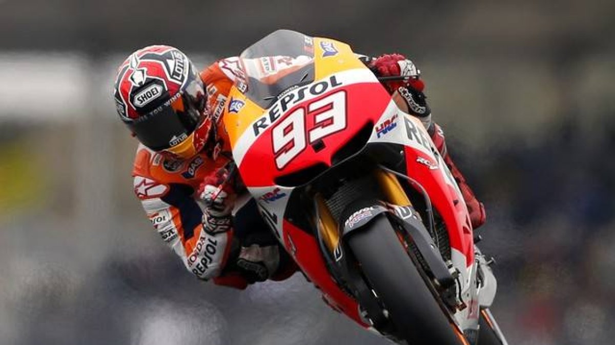 Marc Márquez, en los entrenamientos del GP de Francia en Le Mans, hoy.