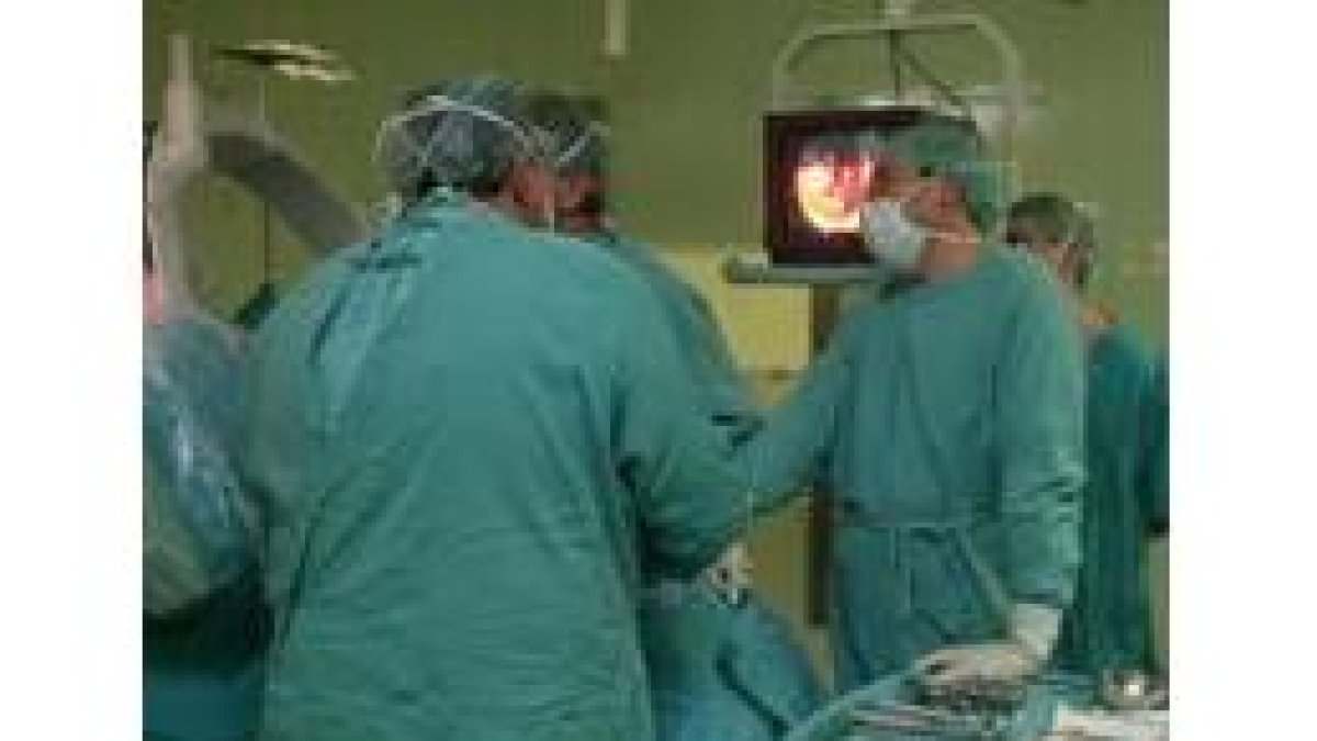 Un equipo de cirujanos leoneses durante el transcurso de una intervención quirúrgica