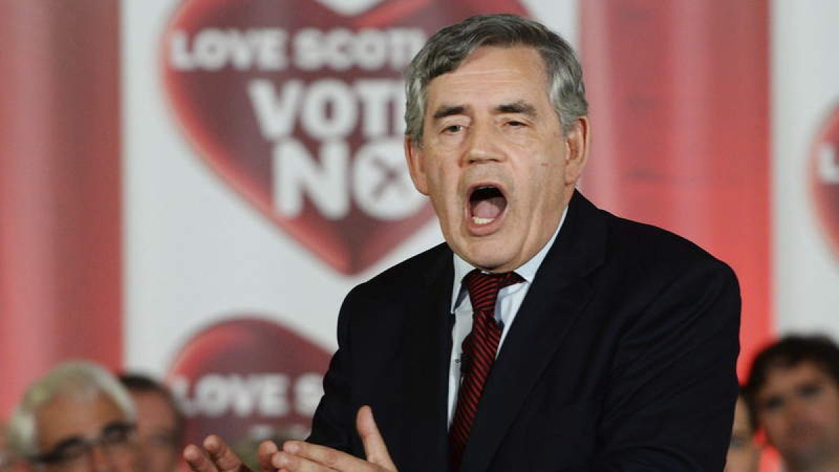El ex primer ministro Gordon Brown durante el discurso que pronunció el miércoles.