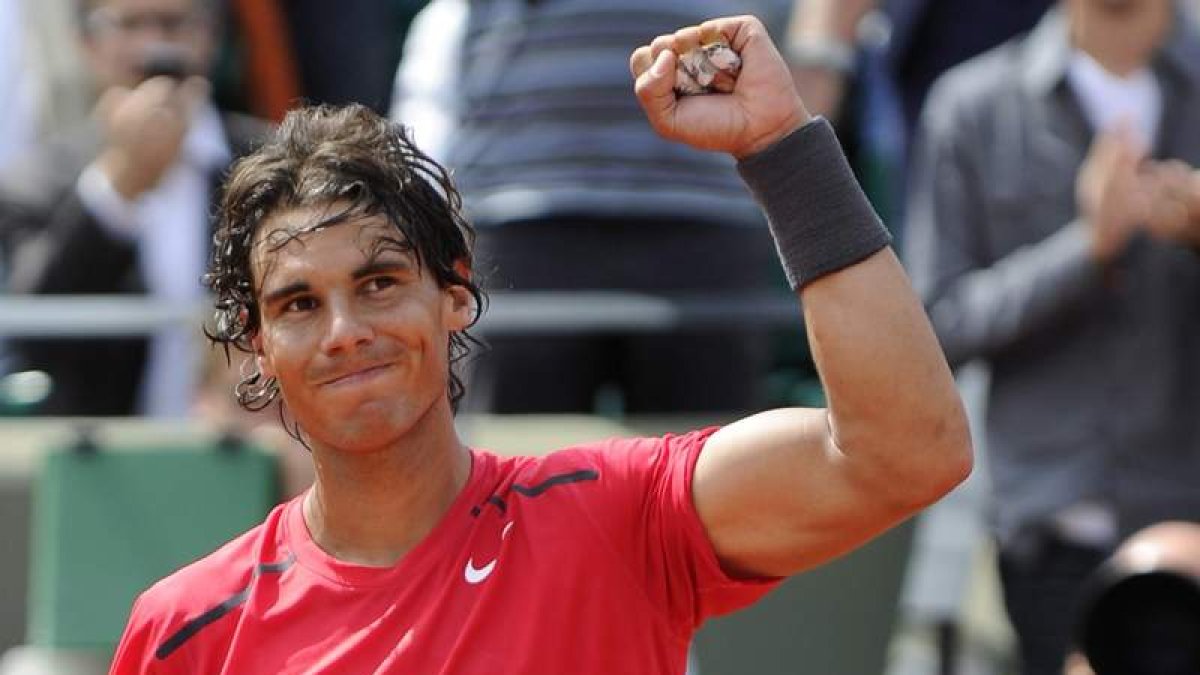 Rafa Nadal celebra con el puño cerrado su incontestable triunfo frente al uzbeco Istomin.