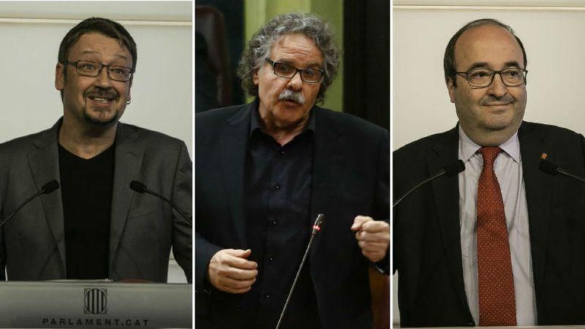 Xavier Domènech, Joan Tardà y Miquel Iceta