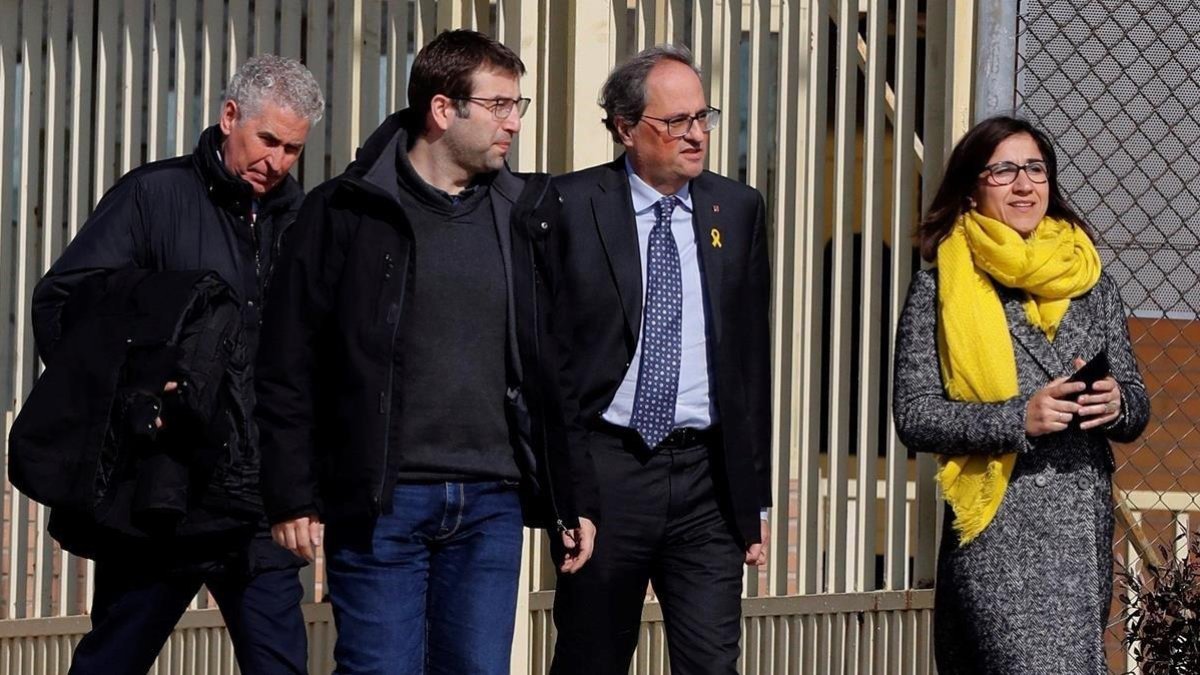 El president Quim Torra, a su salida de la prisión de Soto del Real