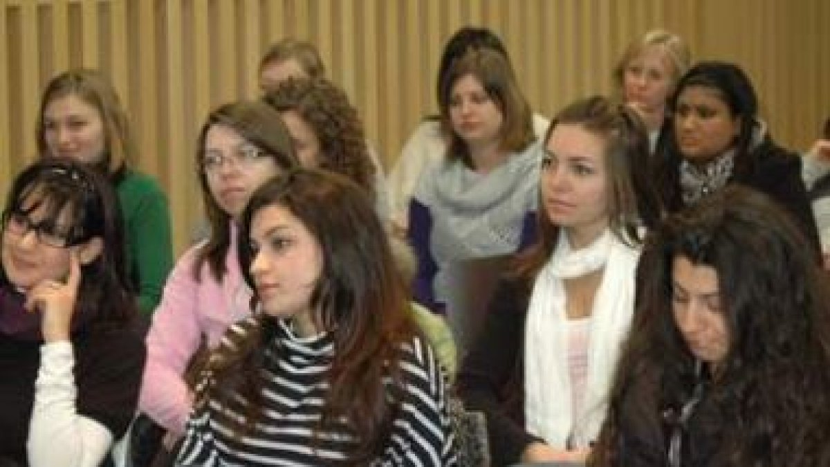 Los alumnos Erasmus, en el curso de Español que organiza la Universidad.