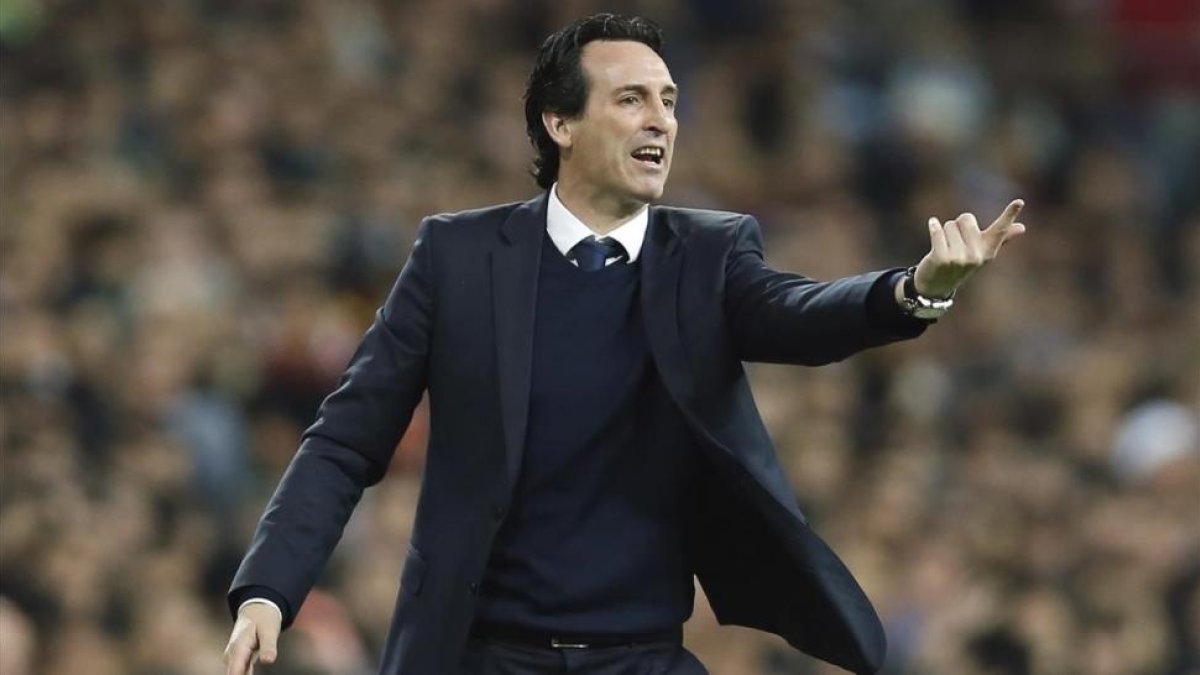 Unai Emery, en el Bernabéu, donde salió derrotado con el Paris SG (3-1).