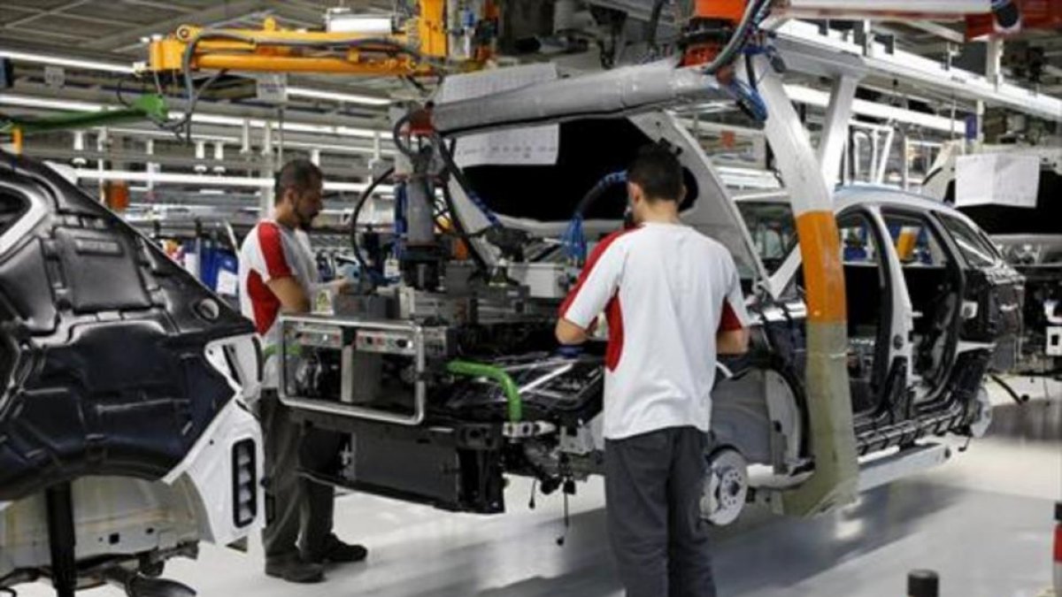 Cadena de montaje de coches de Seat en Martorell.