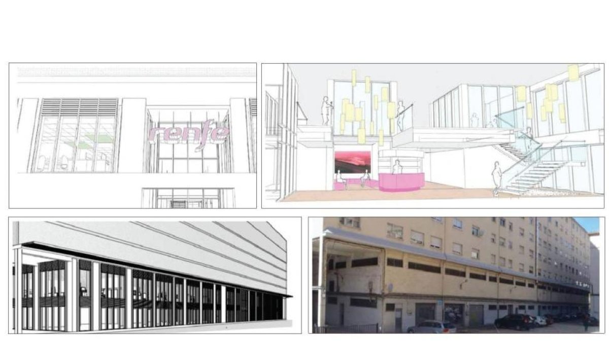 Espacios diáfanos, eficientes; oficinas modernas y un edificio envuelto en una estructura vanguardista, por dentro y por fuera. La planta baja y entre planta del viejo economato será sede de Renfe en León. DL