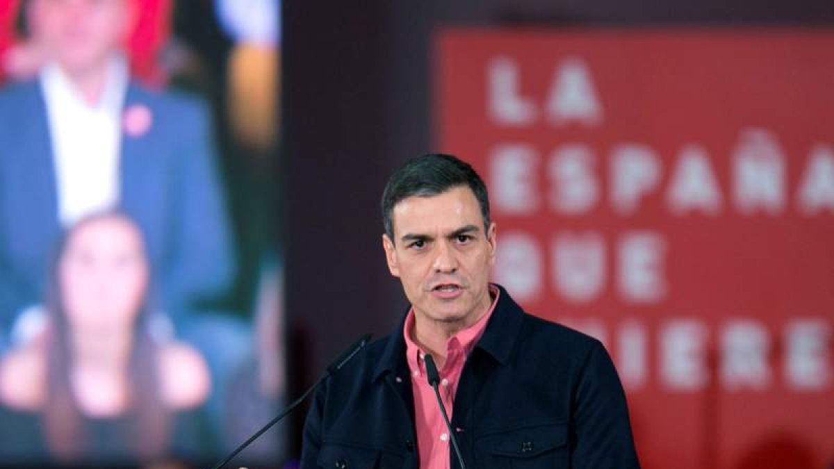 Pedro Sánchez participó en un mitin en Castellón.