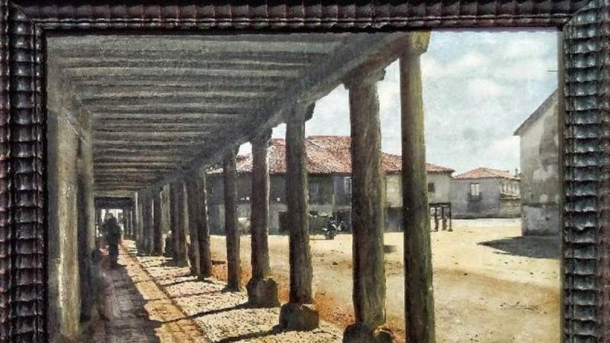 Soportales de Santa Anta en un ‘fotóleo’ de Honorato Puente. DL