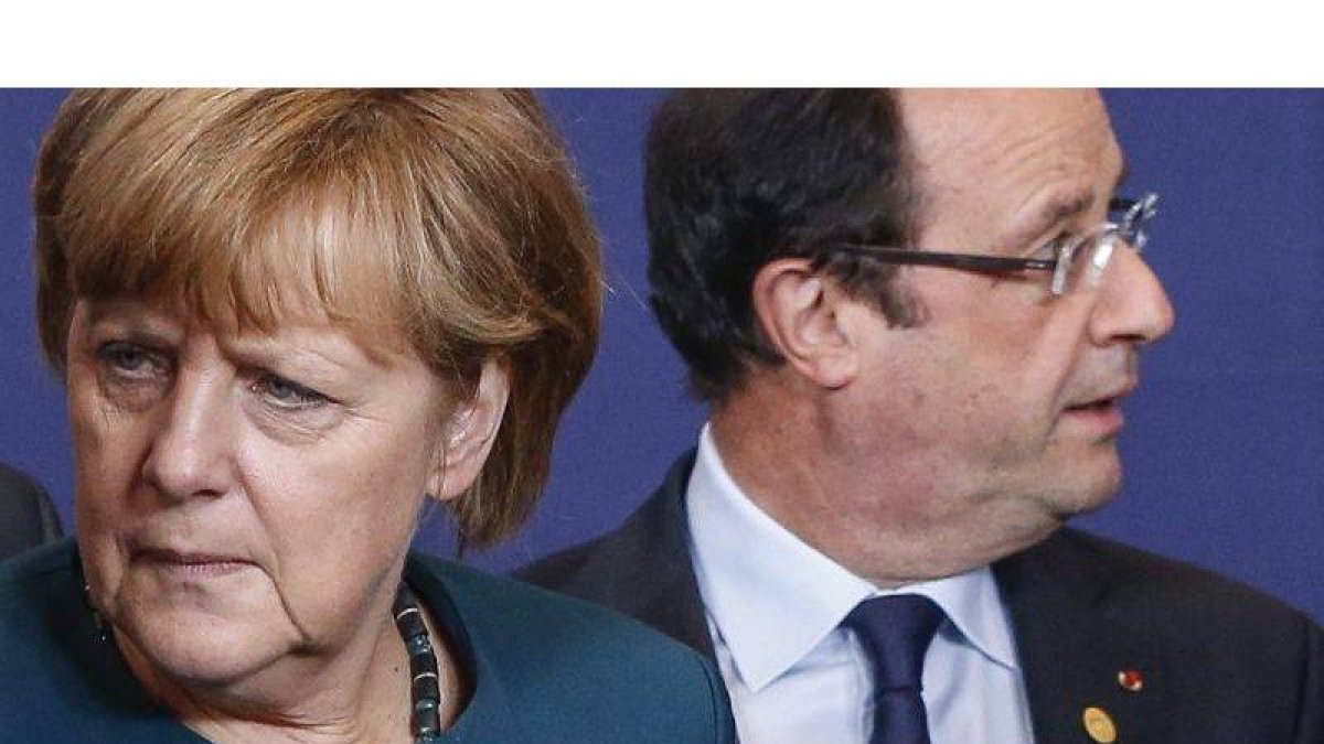La canciller alemana, Angela Merkel, y el presidente francés, François Hollande.