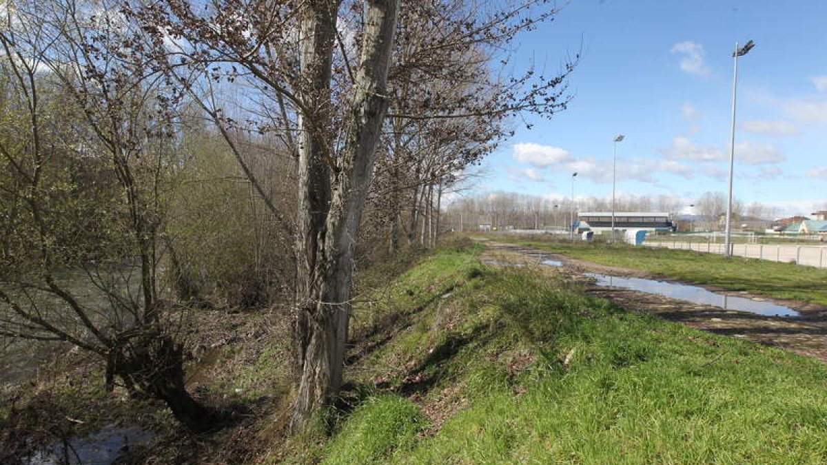 Imagen de la zona del río Sil en Ponferrada en la que actuará la Confederación.