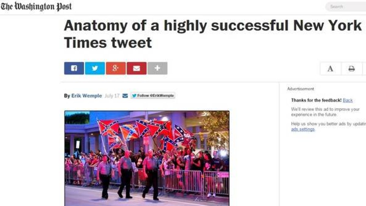 Imagen de la noticia publicada en el diario de la capital estadounidense.