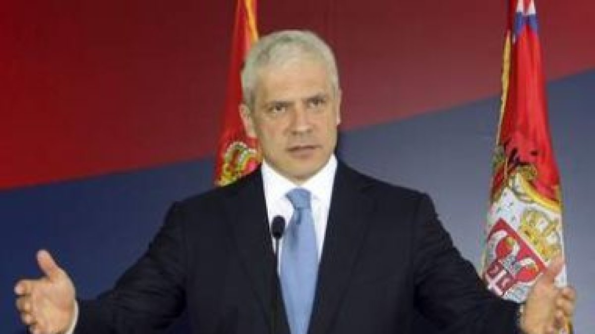 El presidente de Serbia, Boris Tadis, durante la rueda de prensa de ayer en Belgrado.