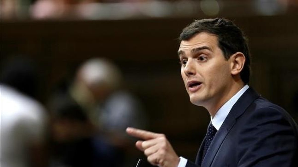 Albert Rivera, durante su intervención el pleno de investidura.