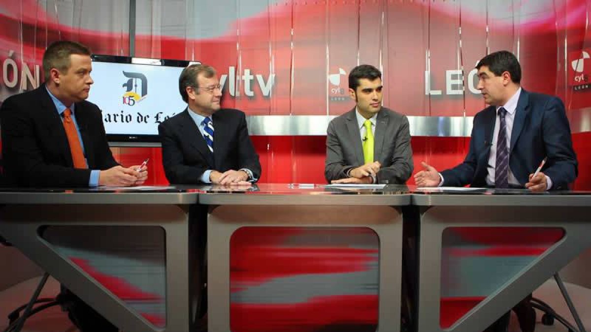 Germán Gavela, Antonio Silván, Roberto Núñez y Pablo R. Lago, durante El Filandón en La 8 de Televisión Castilla y León.