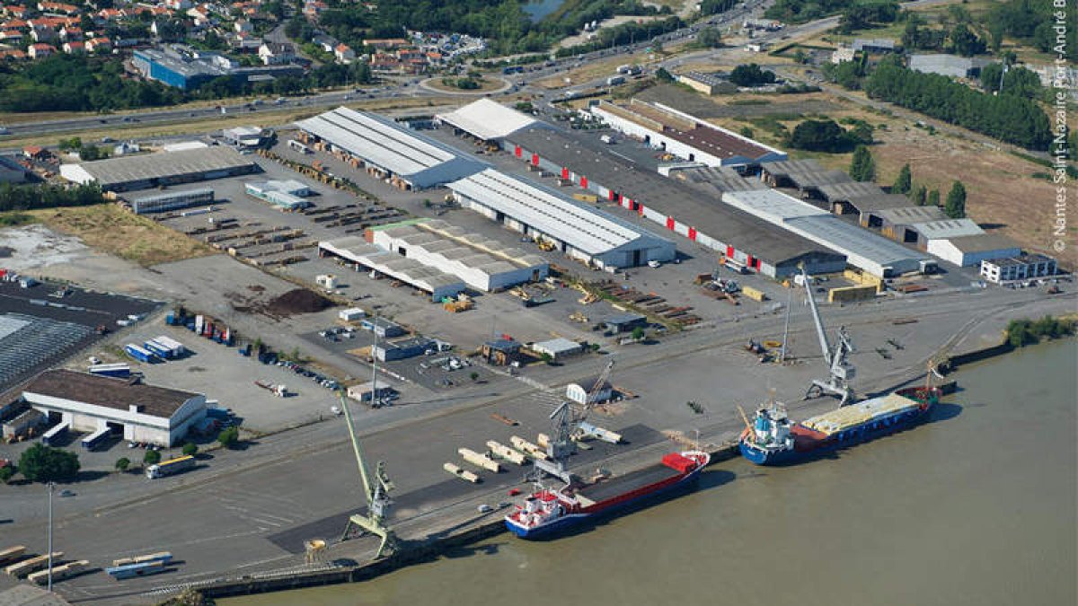 Imagen aérea del puerto de Nantes-Cheviré.