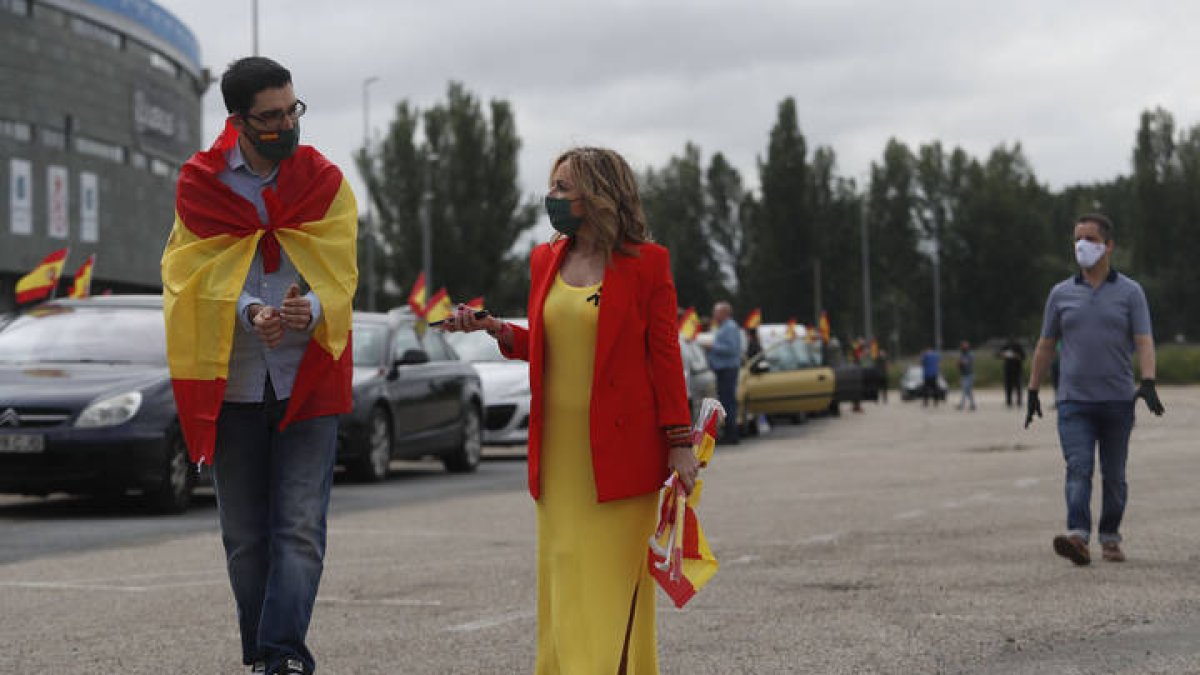 Blanca Rodríguez Herreros durante una manifestación en León. JESÚS F. SALVADORES