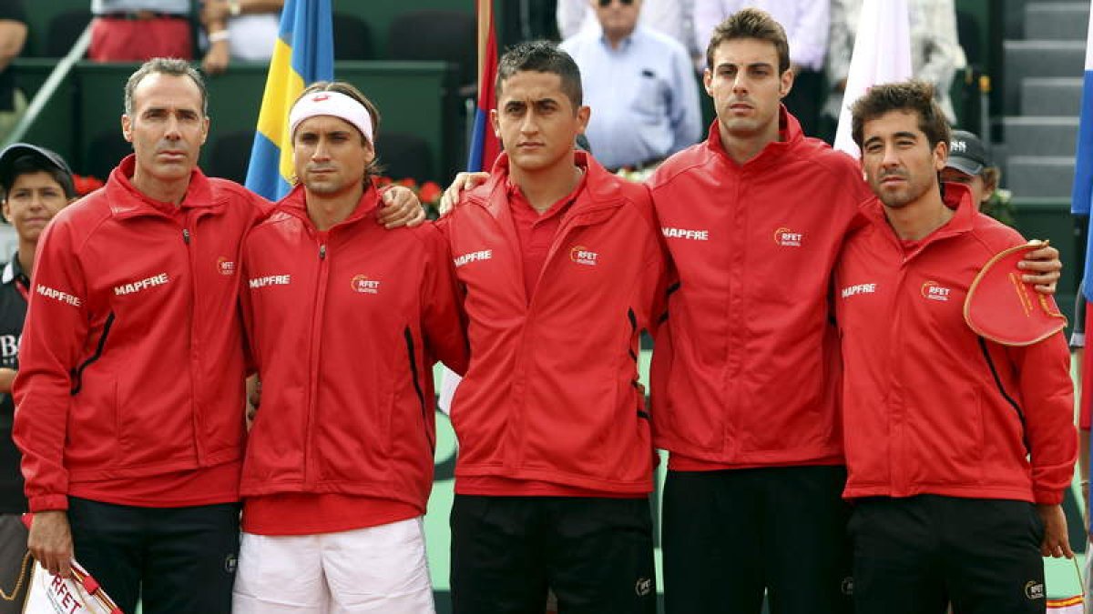 Corretja junto a Ferrer, Almagro, Granollers y Marc López.