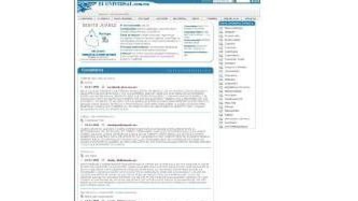 Una llamada a la colaboración en la web del periódico El Universal