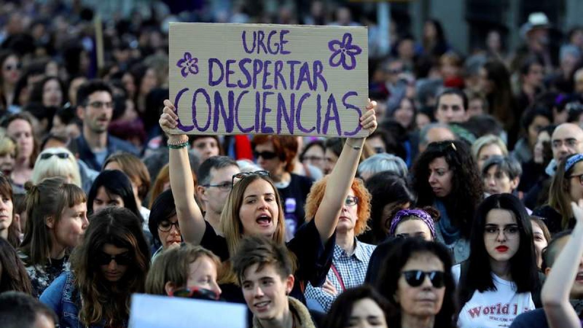 Una de las manifestaciones celebradas en Madrid por el movimiento feminista. BELLESTEROS