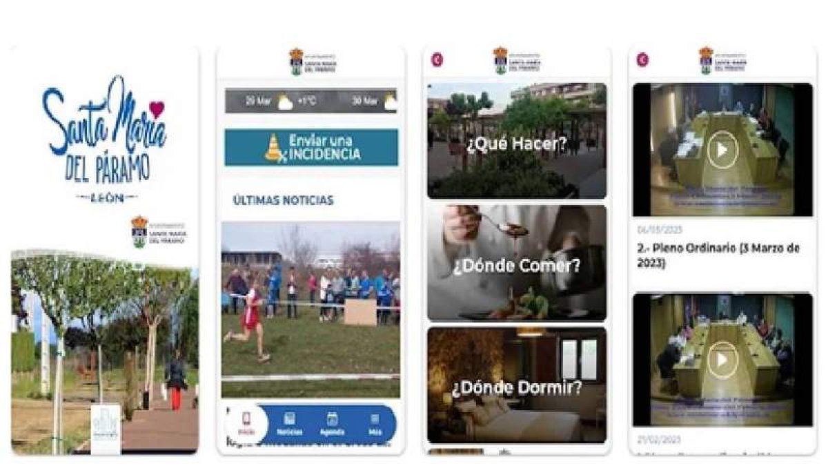 Captura de pantalla de la app de Santa María del Páramo. DL