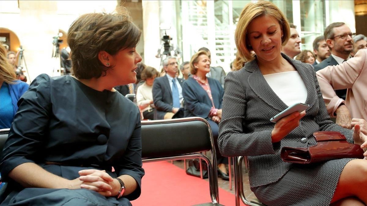 María Dolores de Cospedal, en una imagen de archivo correspondiente a los actos del Día de la Comunidad de Madrid. /