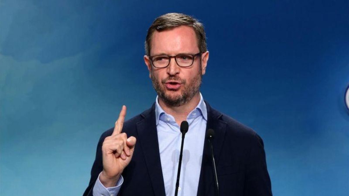 Javier Maroto, en una rueda de prensa en la sede del PP.