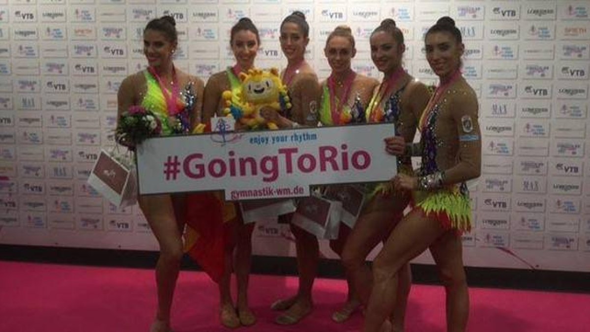 Las gimnastas españolas que ha ganado el bronce por equipos en los Mundiales de Stuttgart de gimnasia rítmica.