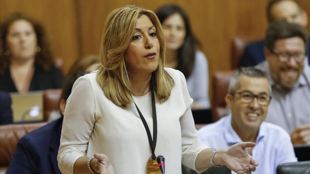 La presidenta de la Junta, Susana Díaz, en el Parlamento andaluz.