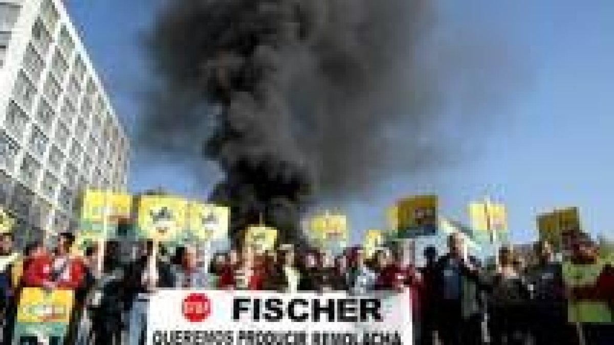 Un momento de la manifestación de los agricultores en Valladolid, convocados por UCCL-Coag