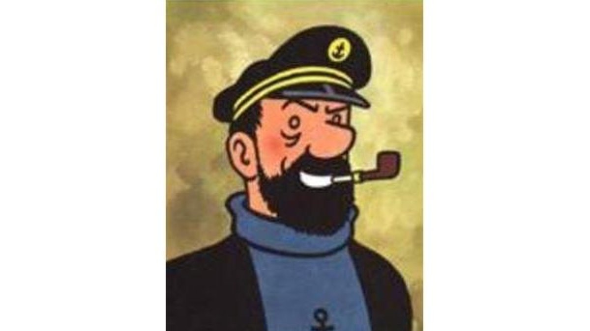 El infatigable reportero Tintin y su inseparable perro Milú. Debajo, Haddock y Hernandez y Fernández