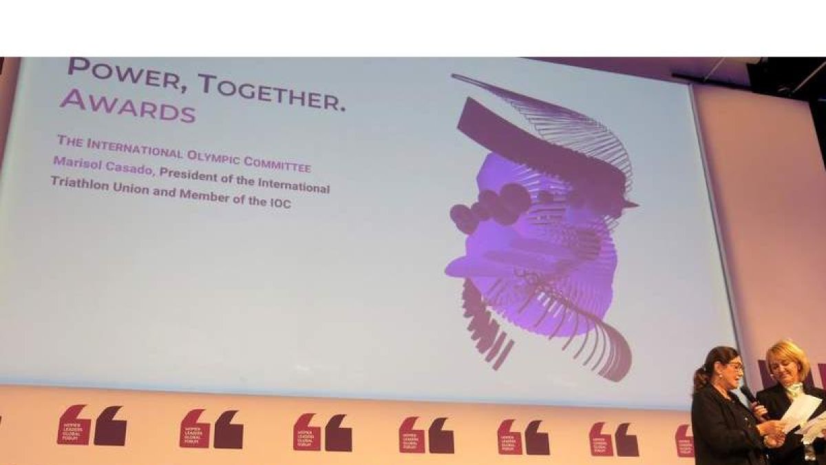 Un momento de la entrega de los premios Power Together que distinguieron esta semana el desempeño del grupo de trabajo del COI sobre Igualdad de Género, el movimiento contra el acoso sexual #Metoo y la red de mujeres africanas.