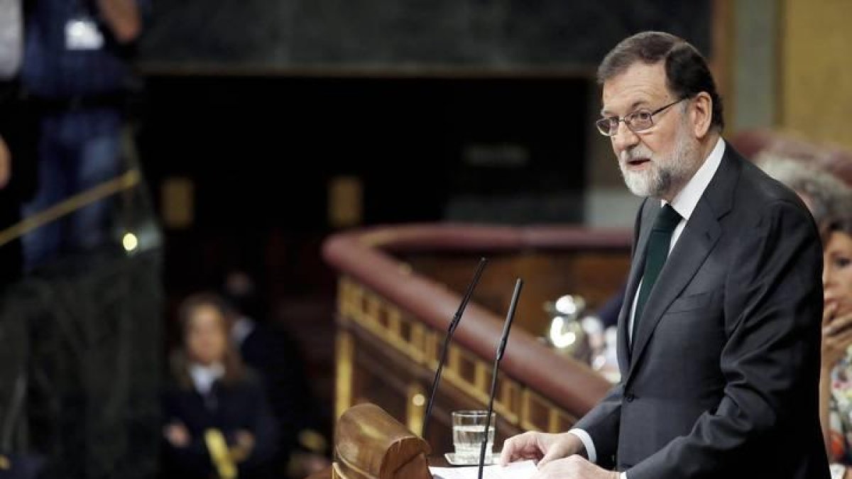 Mariano Rajoy durante su intervención en el debate sobre la moción de censura.