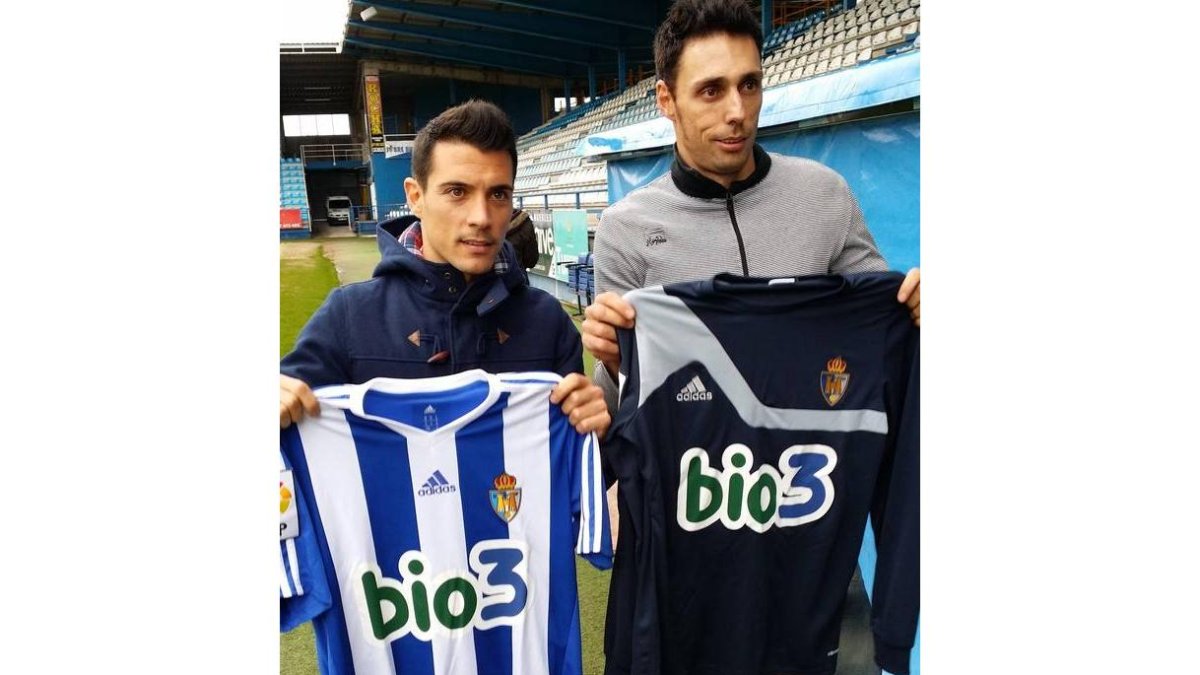 Bellvís y Raúl Moreno en su presentación en El Toralín