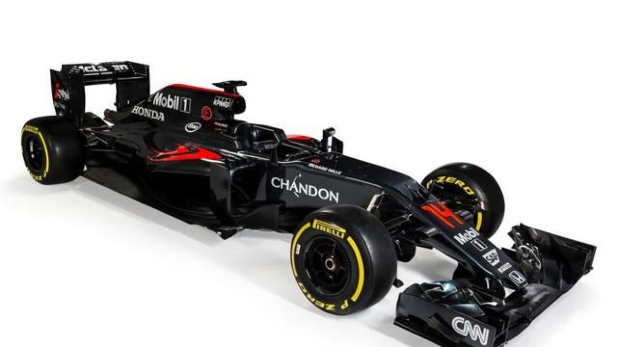 El McLaren MP4-31, el monoplaza que pilotará Fernando Alonso en la temporada 2016.