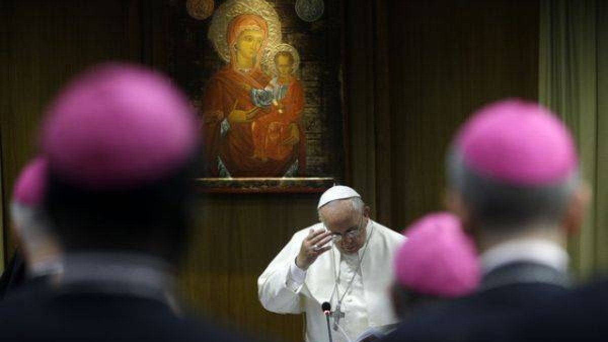 El papa Francisco, durante el Sínodo de la Familia, este lunes en el Vaticano.